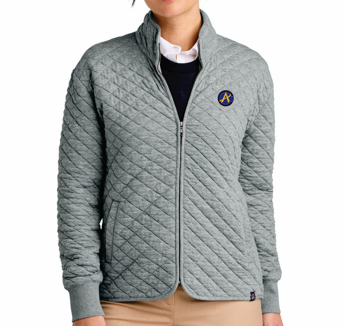 A-CLUB BROOKS BROTHERS LADIES DIAMOND QUILT FULL ZIP