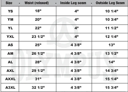 OLYMPUS YOUTH RUGBY SHORTS