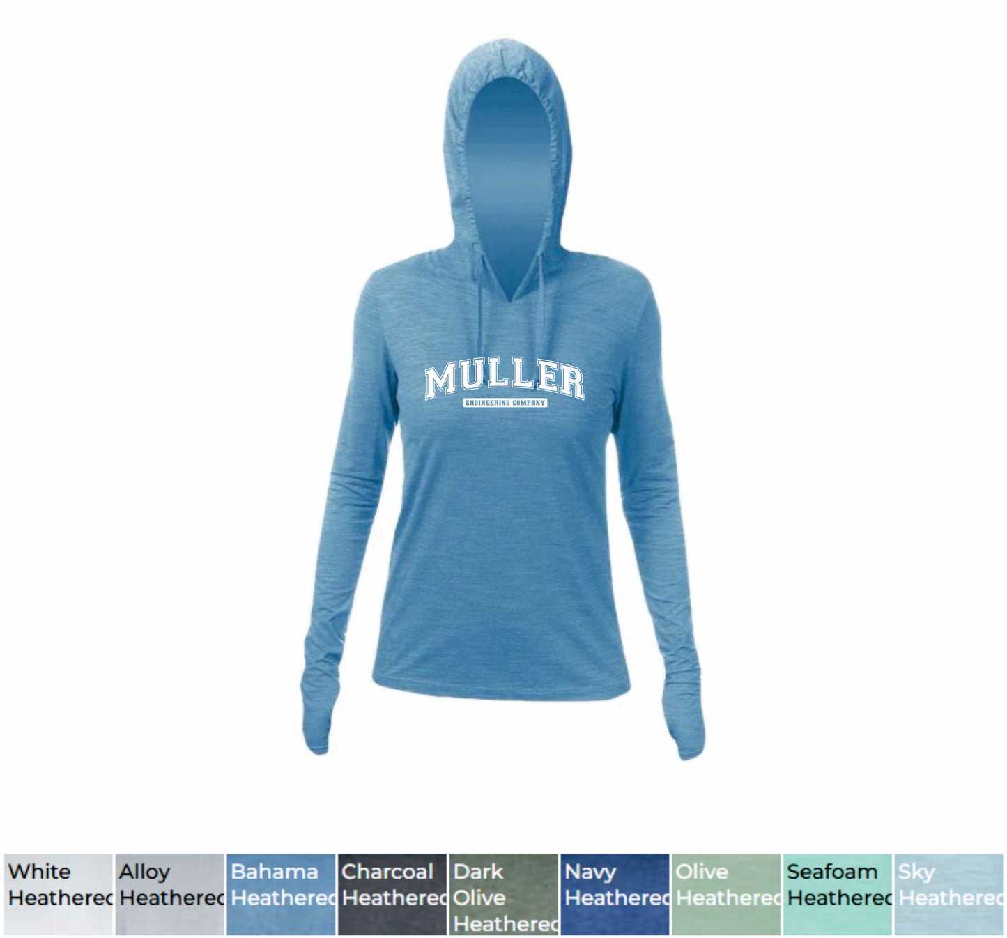 MULLER WOMEN'S HOODED LONG SLEEVE T-SHIRT