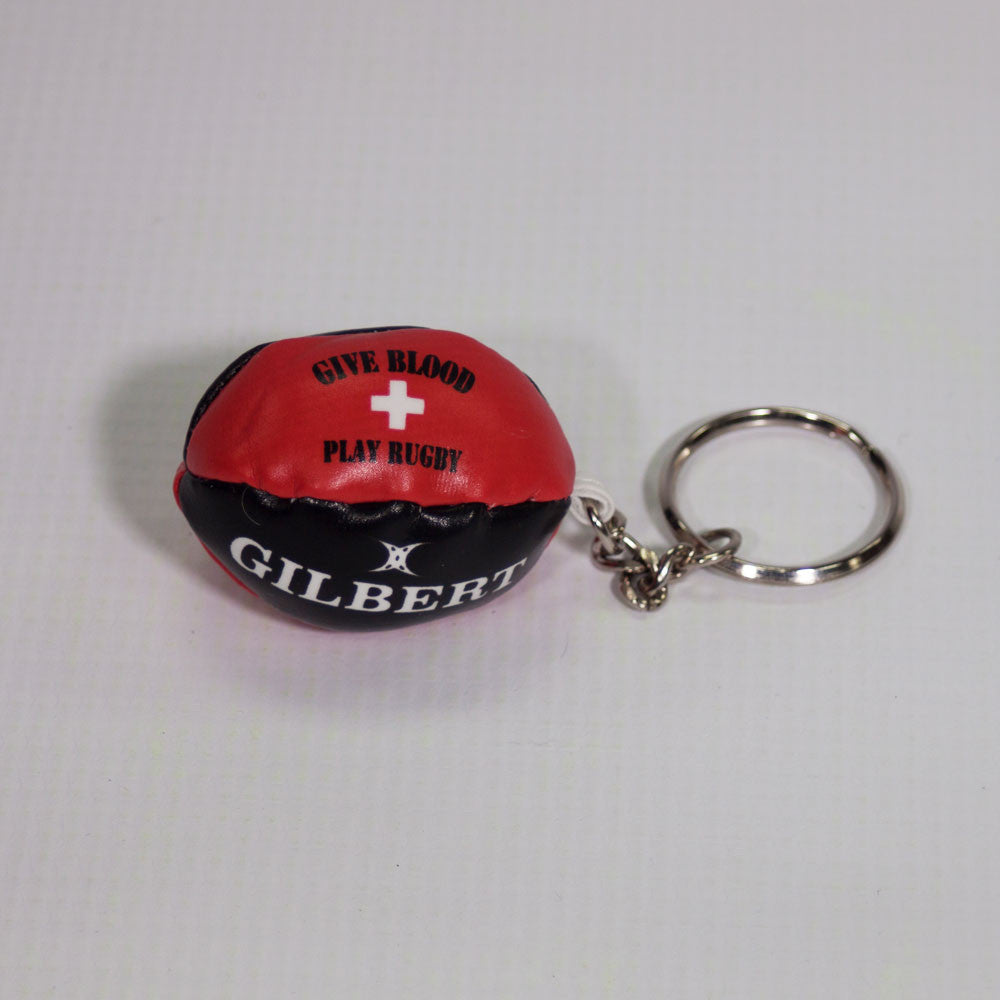 GIVE BLOOD MINI RUGBY BALL KEYCHAIN