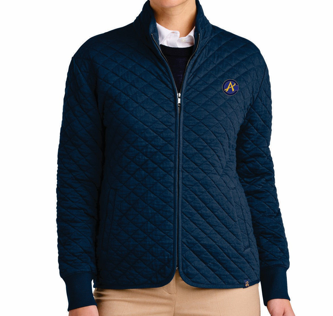A-CLUB BROOKS BROTHERS LADIES DIAMOND QUILT FULL ZIP