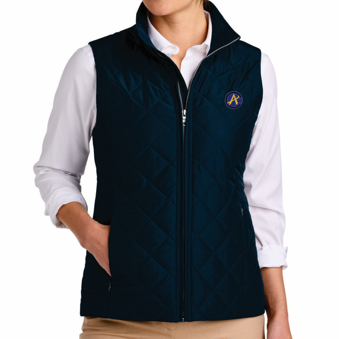 A-CLUB BROOKS BROTHERS WOMEN'S QUILTED VEST