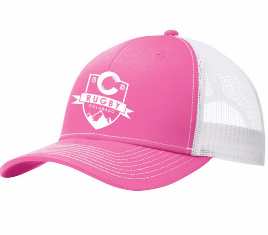 RUGBY COLORADO TRUCKER HAT-PINK/WHITE