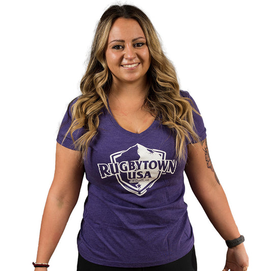 RUGBYTOWN USA LADIES V-NECK T-SHIRT